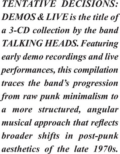 The Talking Heads - Tentative Decisions: Demos & Live [New CD] Digibook