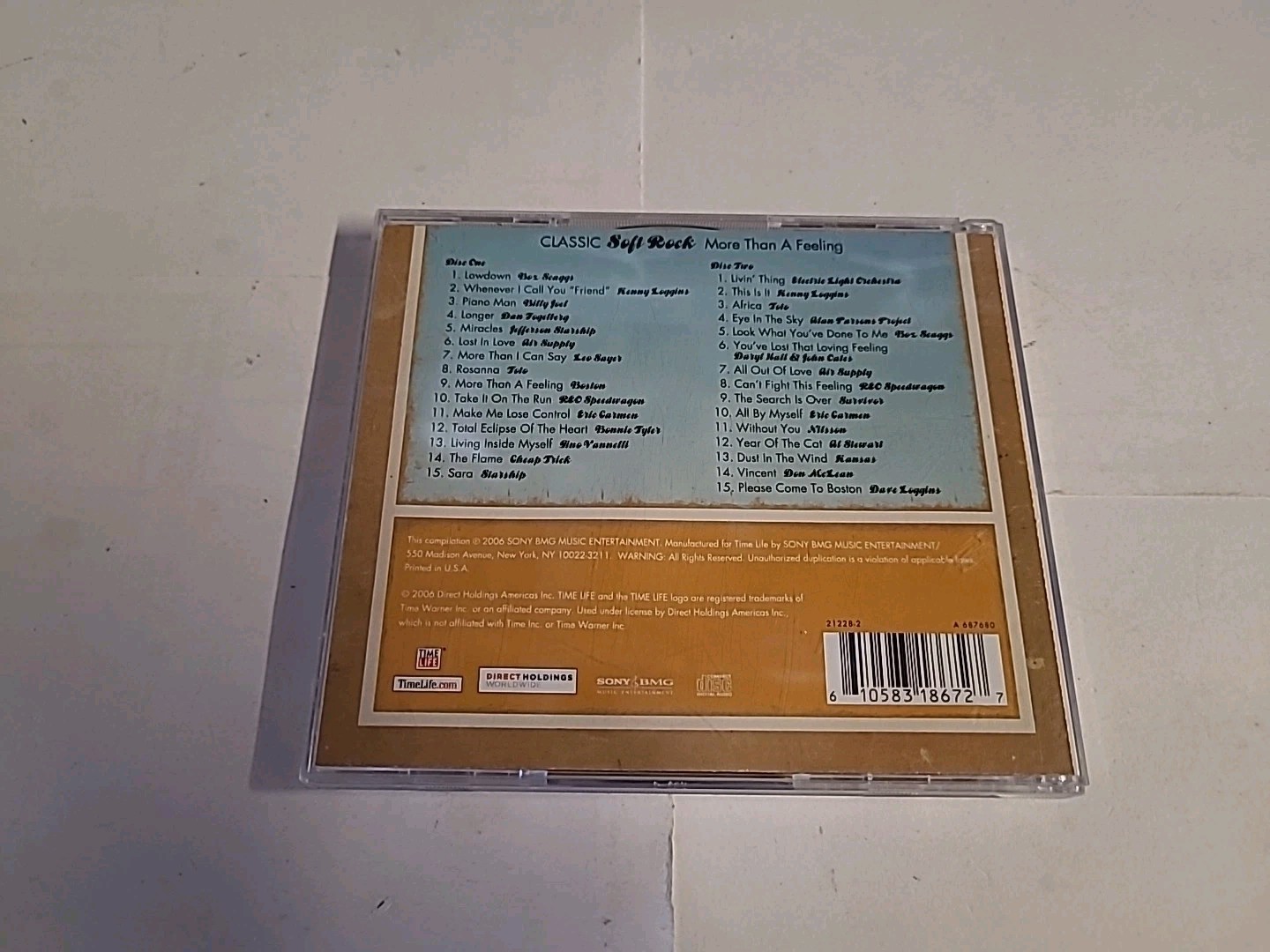 Classic Soft Rock: More Than a Feeling / Various Artists Time Life 2 CD Set