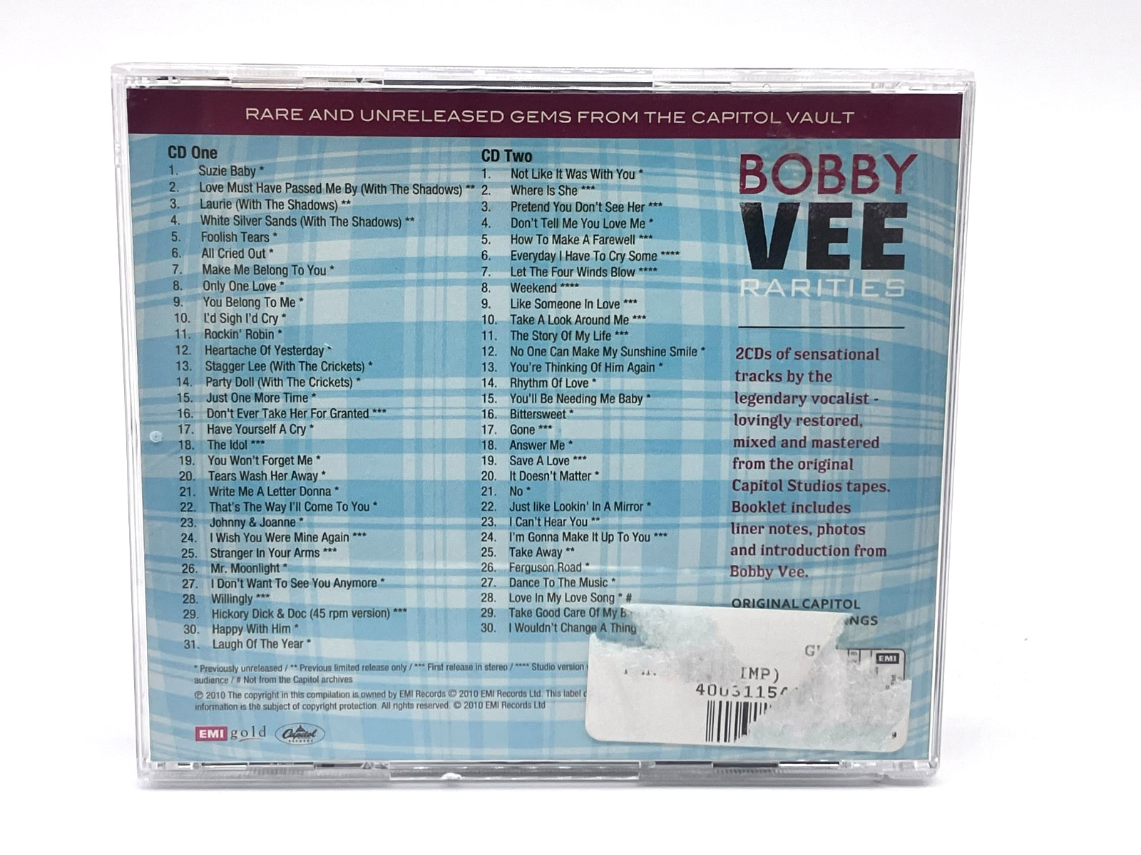 Bobby Vee - Rarities (2 CD, Comp, RM) 2010 EMI, EMI