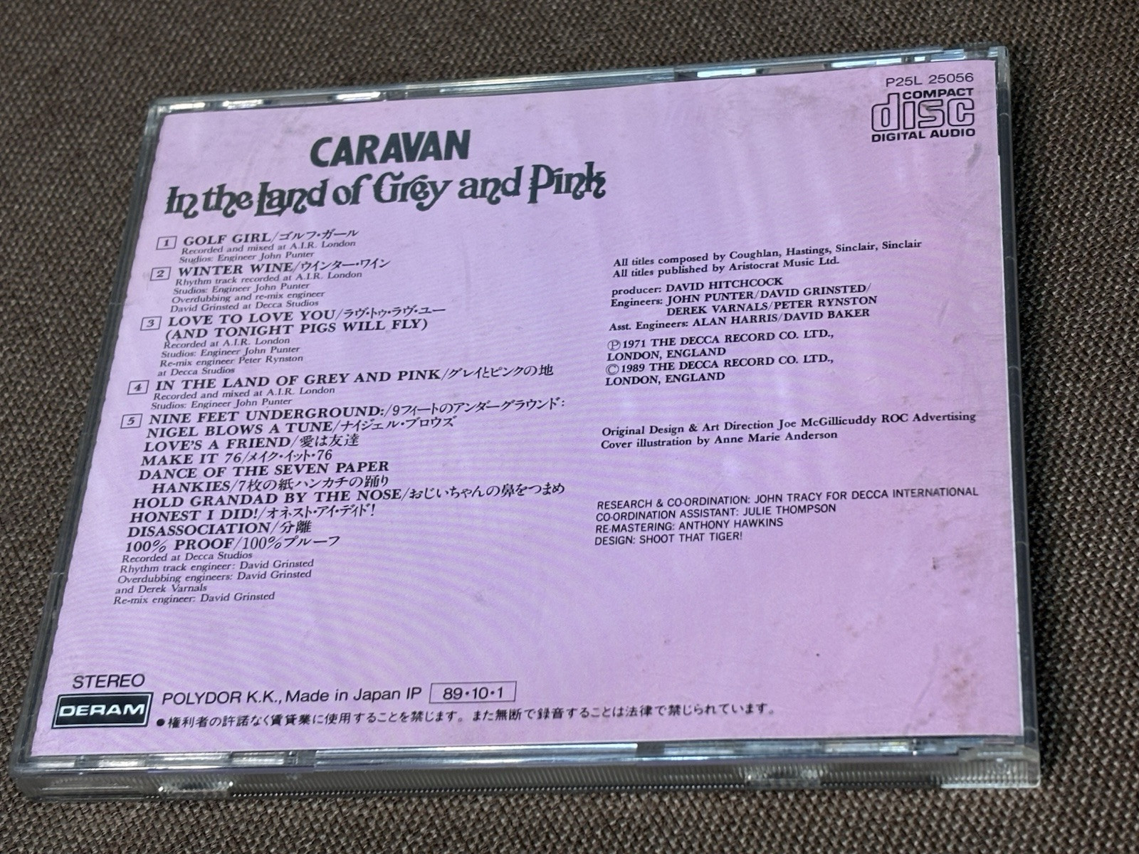 CARAVAN In The Land Of Grey And Pink JAPAN CD P25L-25056 -A1F11 1989 issue Dawn