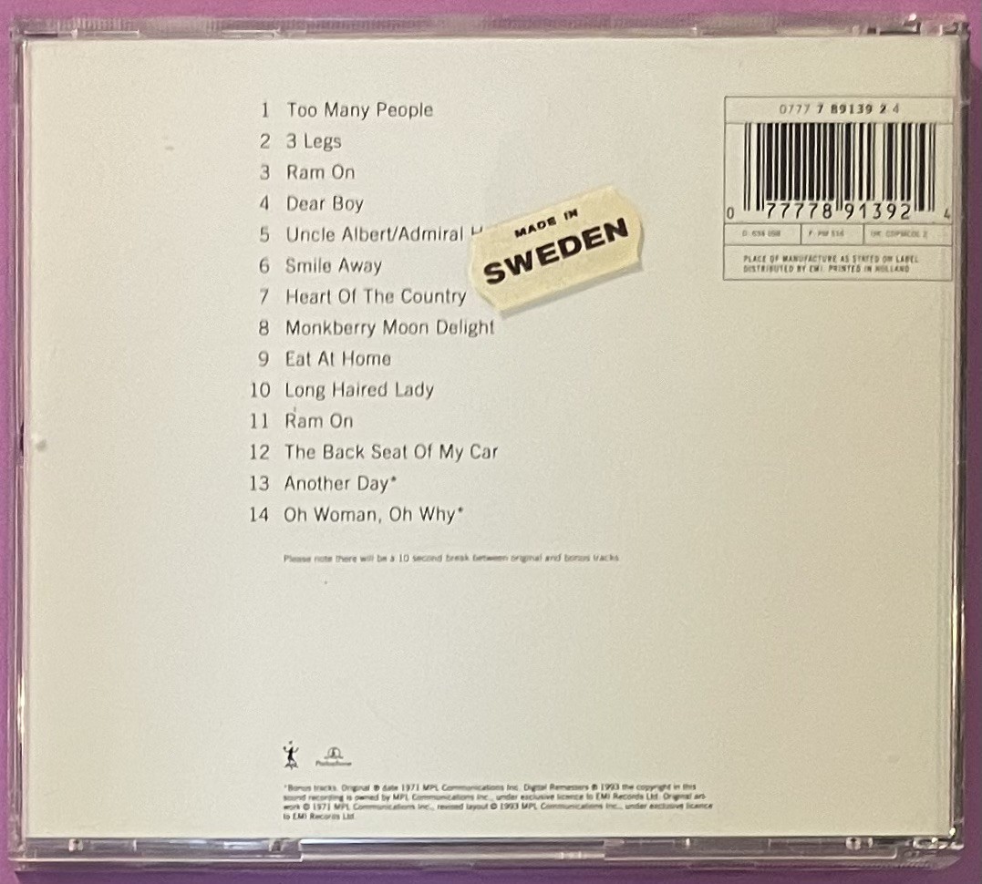 The Paul McCartney Collection: Ram [Remastered, Bonus Tracks] CD