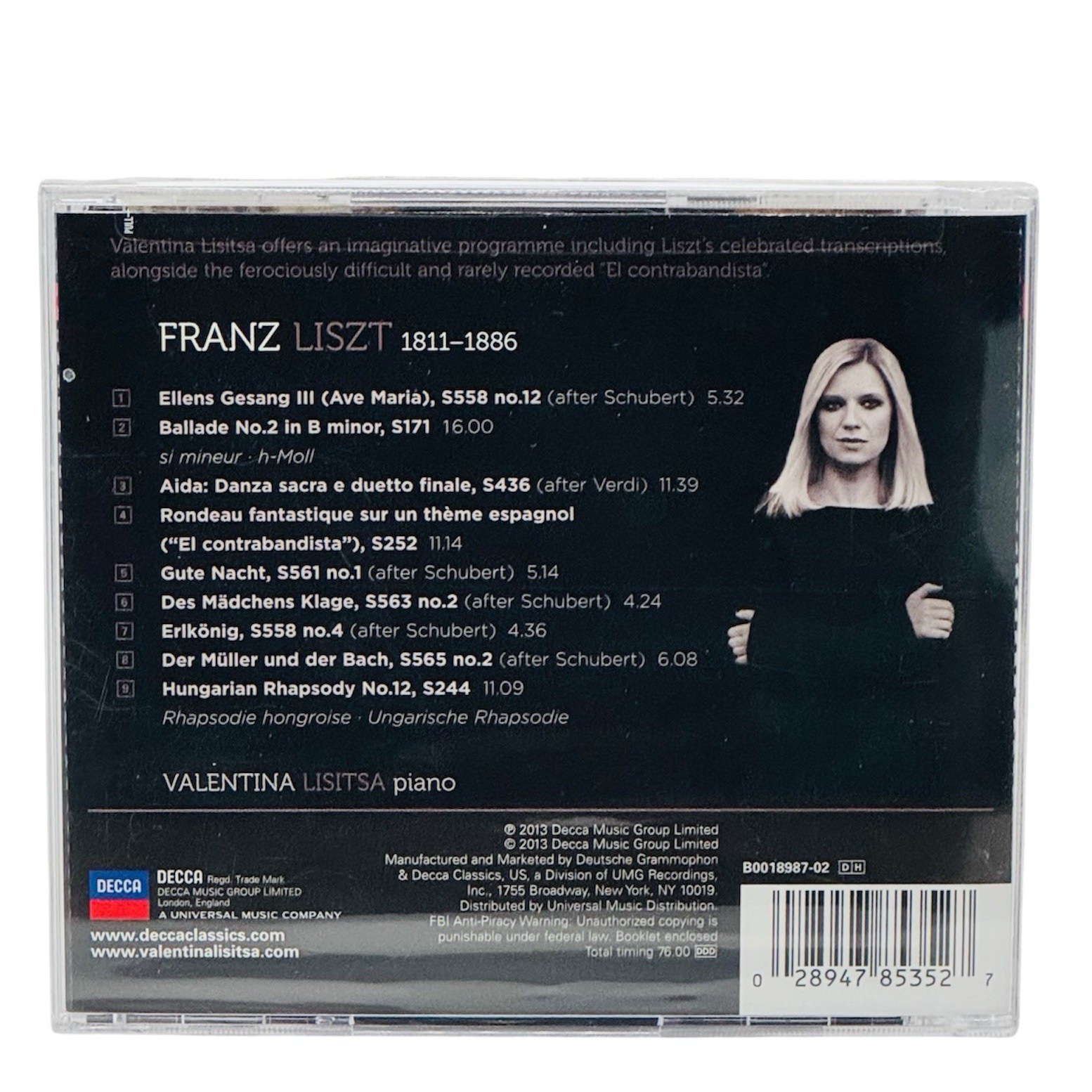 Valentina Lisitsa – Plays Liszt (2013, Decca) CD – Brand New Factory Sealed
