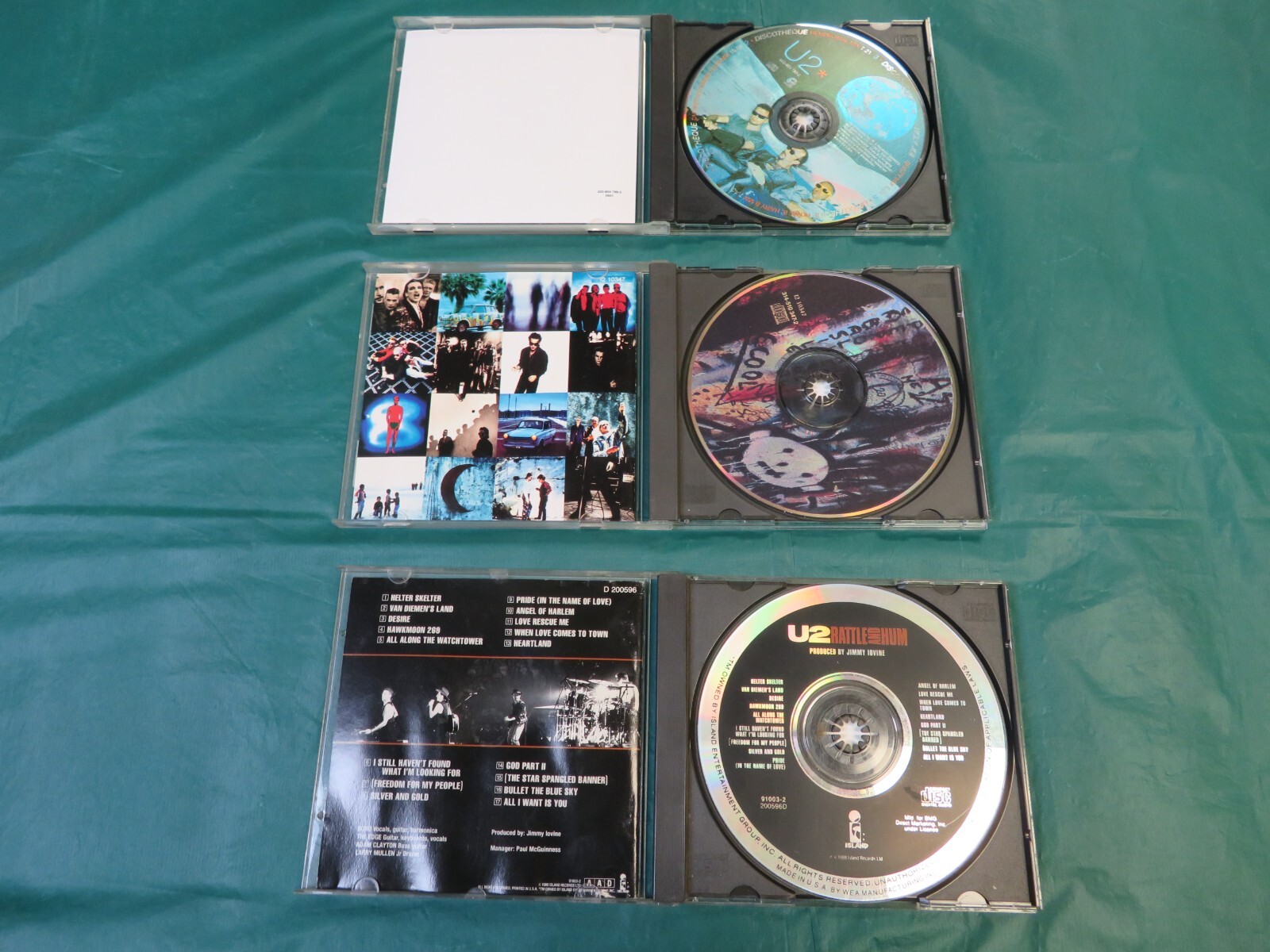 U2-- 5 CD Lot : Rattle and Hum, War, Discotheque, Achtung Baby, Pop
