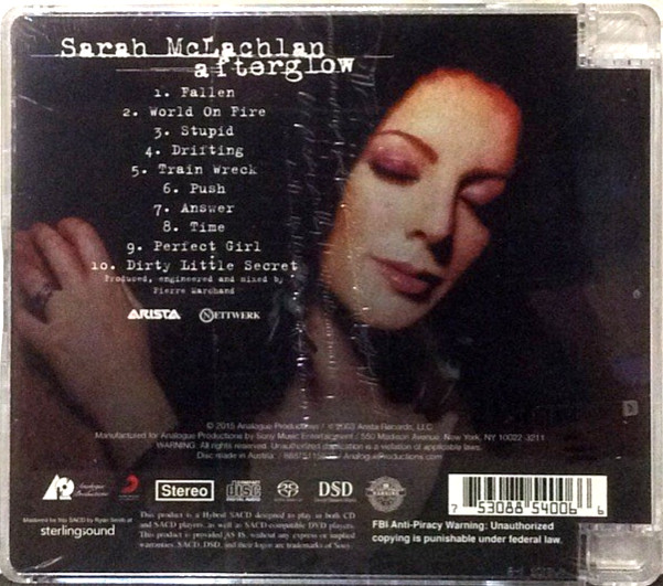 Sarah Mclachlan - Afterglow Analogue Productions SACD (Hybrid, Remastered)