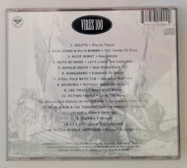 Virus 100 CD Various Artists Alternative Tentacles Records