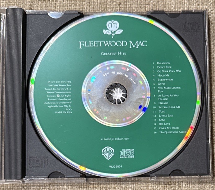Fleetwood Mac Greatest Hits Compact Disc CD 1970’s And 1980’s