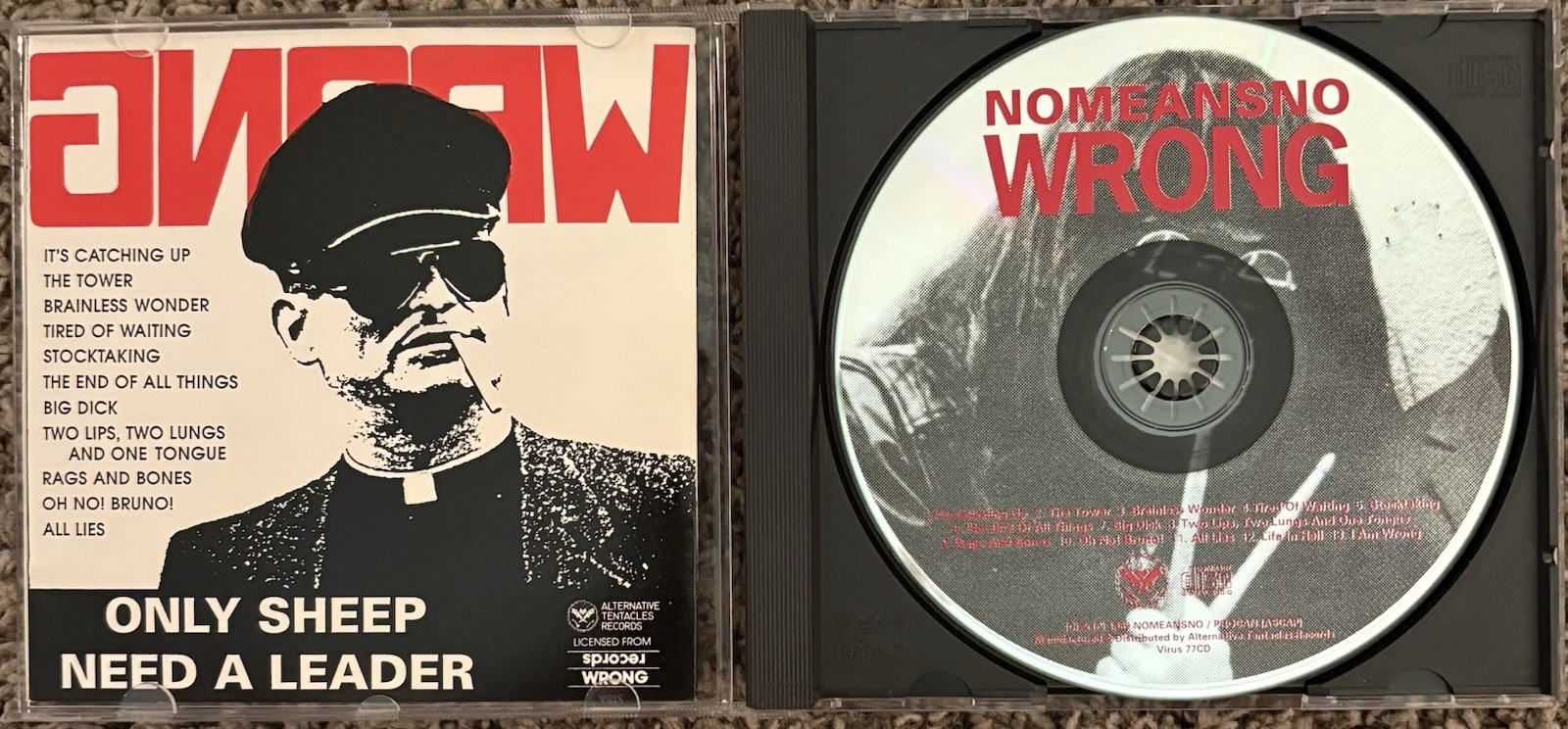 Nomeansno Wrong CD 1989 Alternative Tentacles Virus 77CD Punk Hardcore Rare