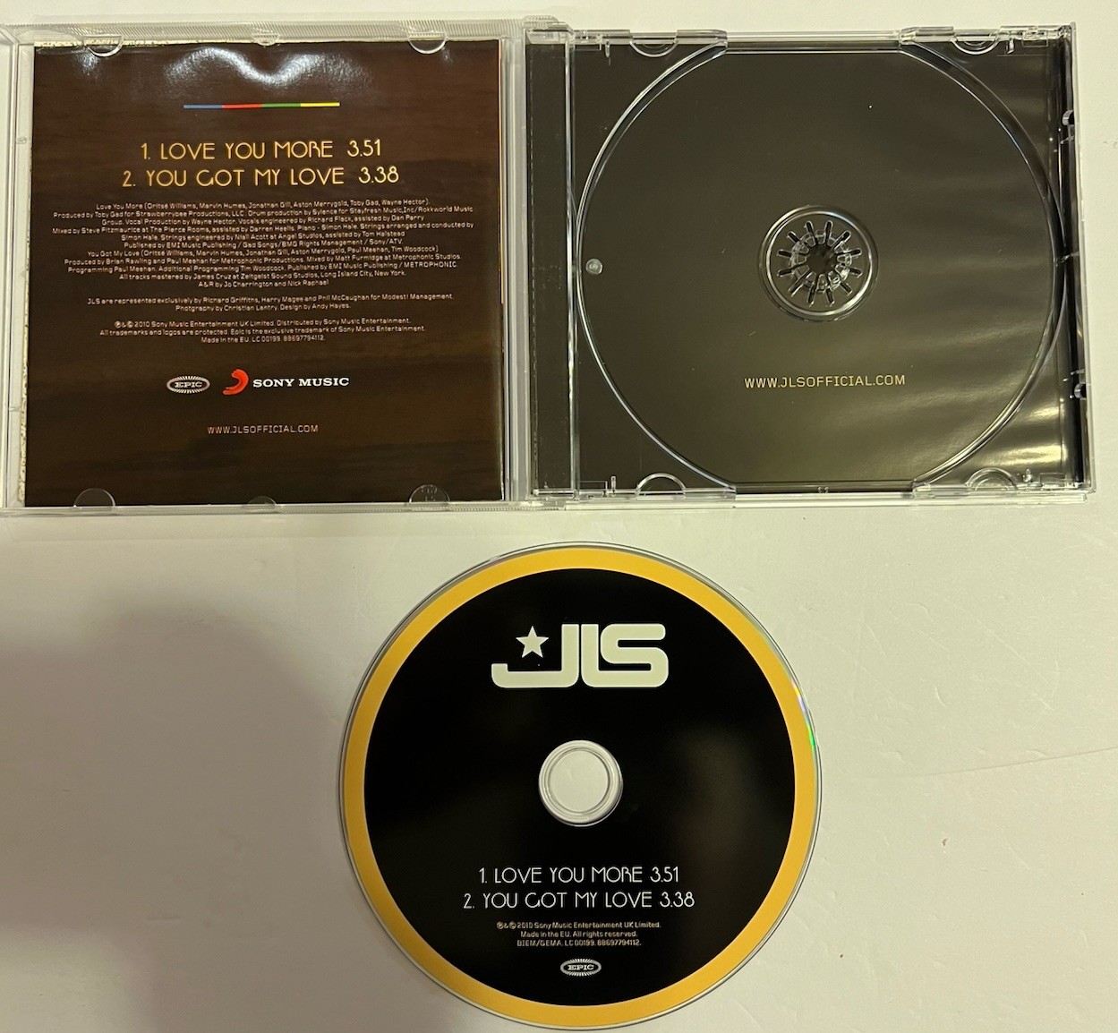 JLS-Love You More & You Got My Love (Epic/Sony CD Single)-Like New
