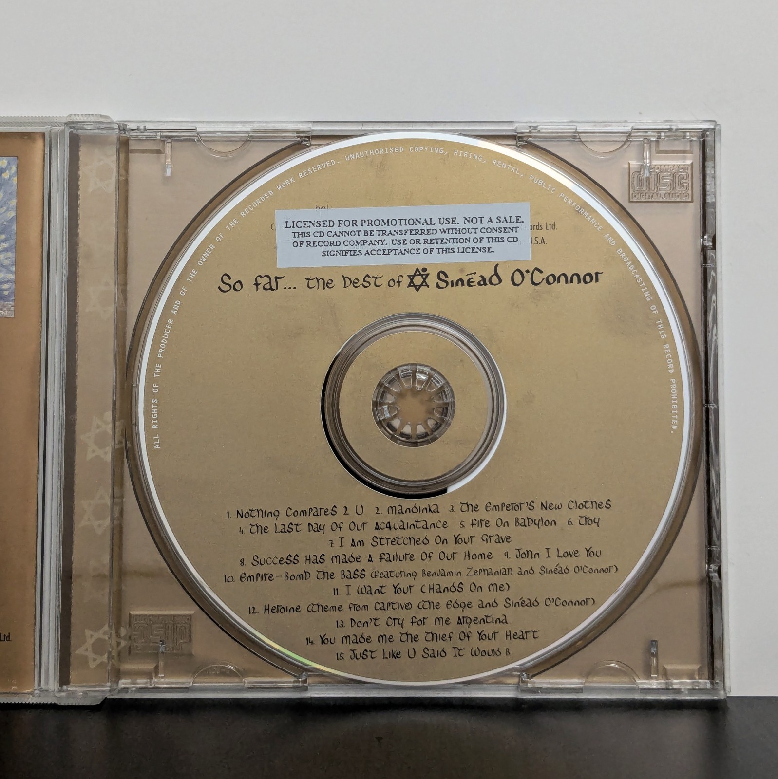 So Far…The Best Of Sinéad O'Connor 1997 US CD Promo Chrysalis 7243 8 23685 2 6