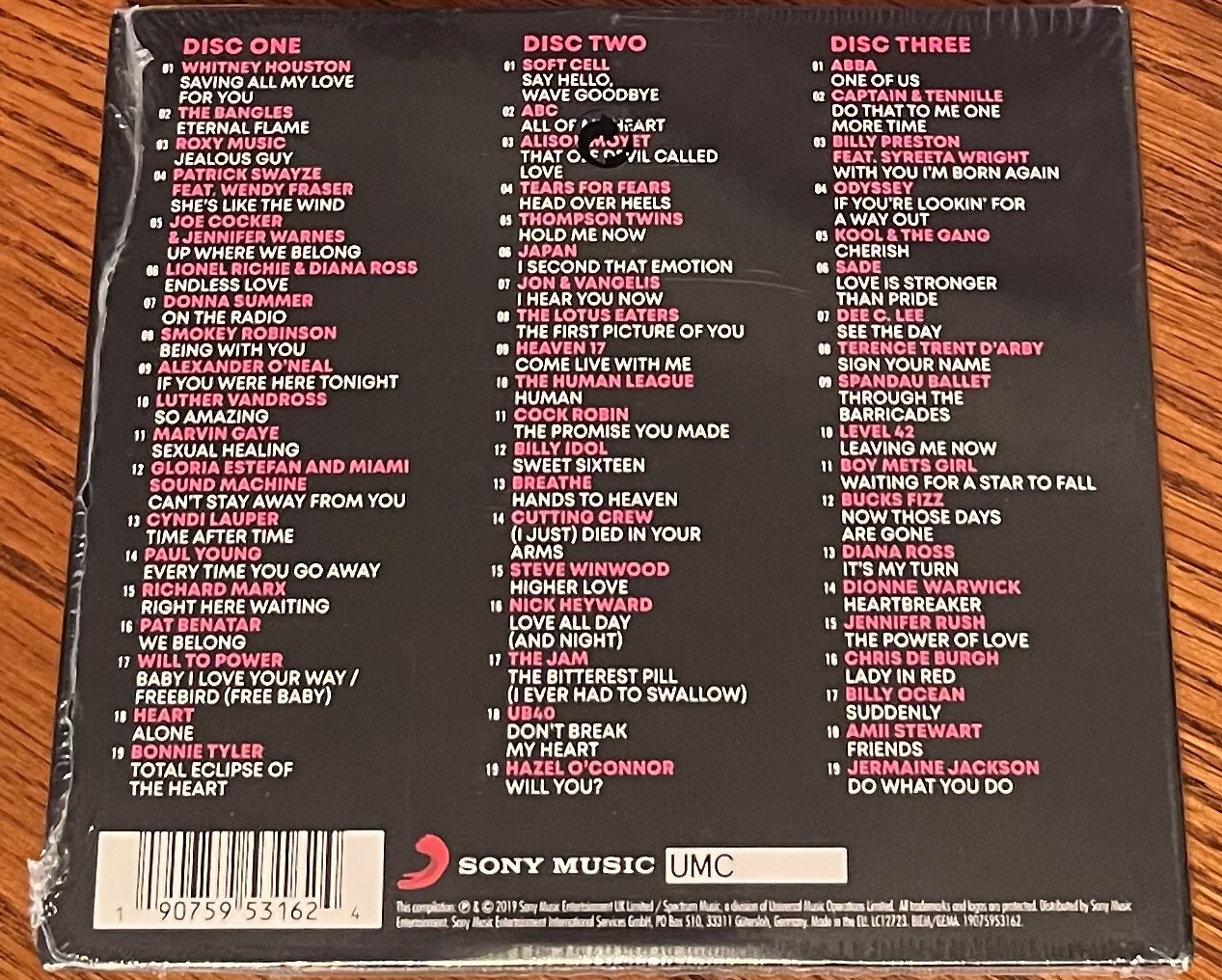 VARIOUS ARTISTS "THE #1 80'S LOVE ALBUM" BRAND NEW 2019 UK 3CD ALBUM IMPORT