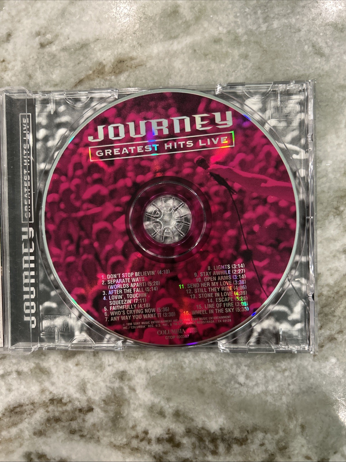 JOURNEY - Greatest Hits Live (CD, Mar-1998) CD NEAR MINT