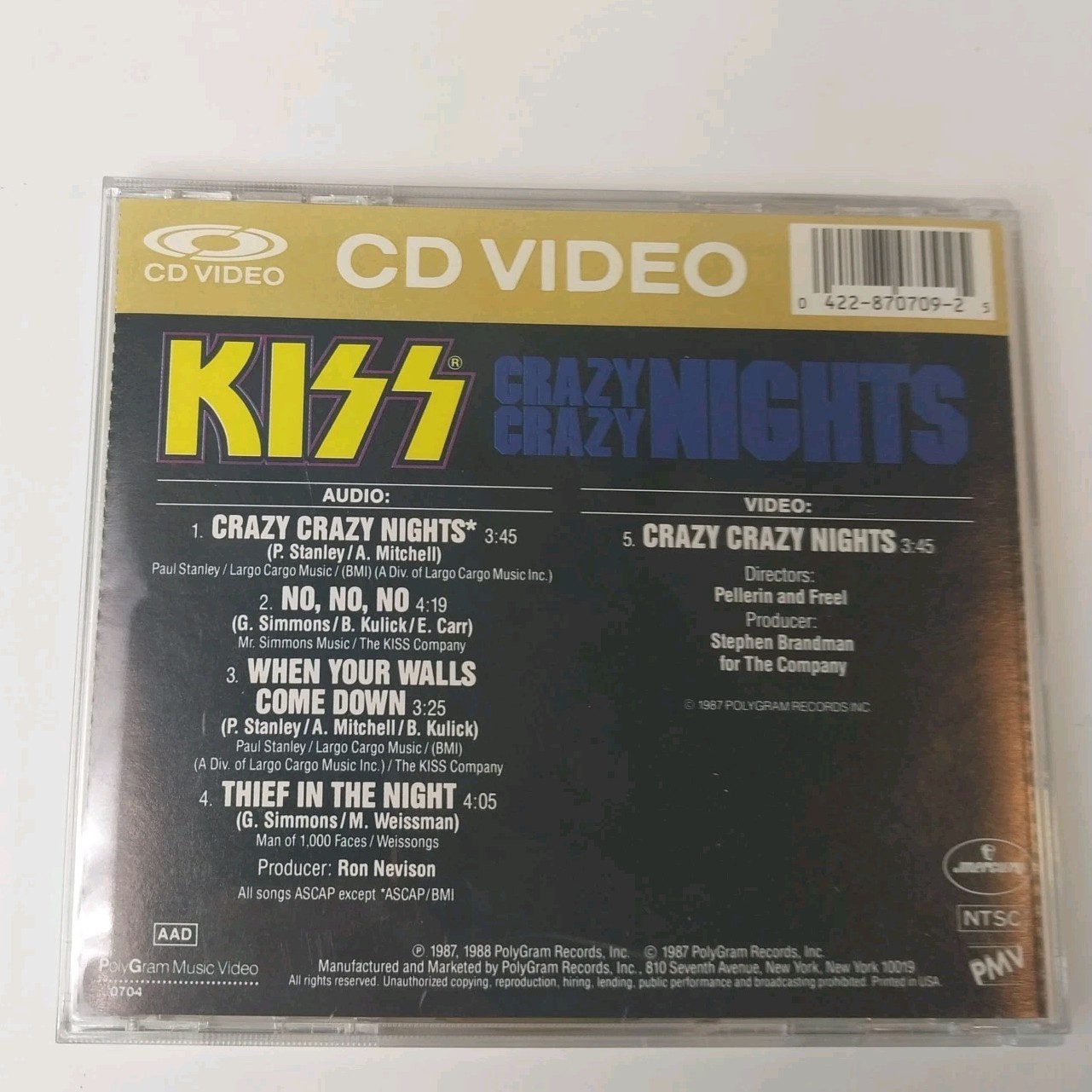 KISS CD Video CDV Single Lot - Crazy Crazy Nights 1987 Let's Put The X Rare Lot