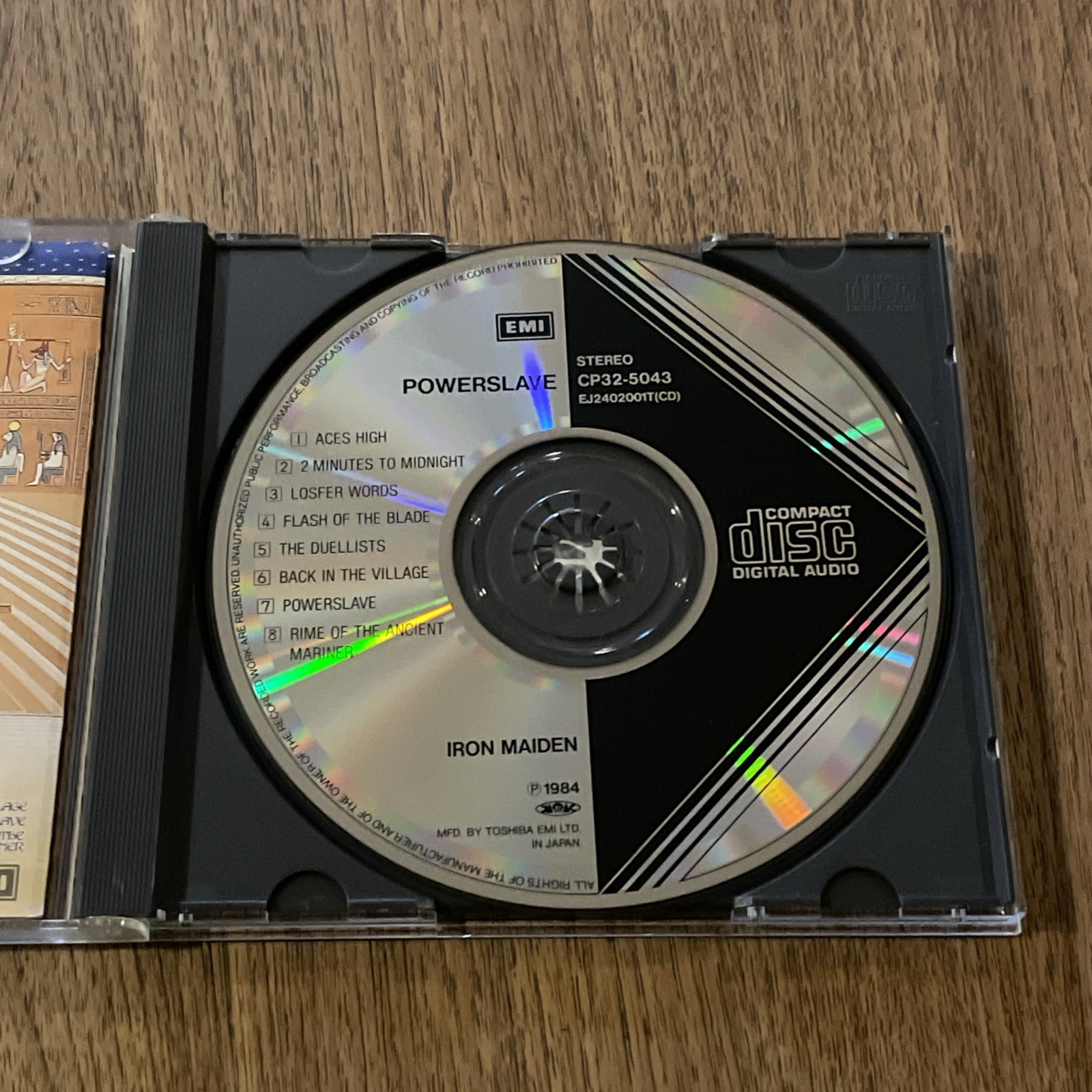 Iron Maiden Powerslave Japan 1st Presst CD 1985 CP32-5043 1B2 NO OBI RARE