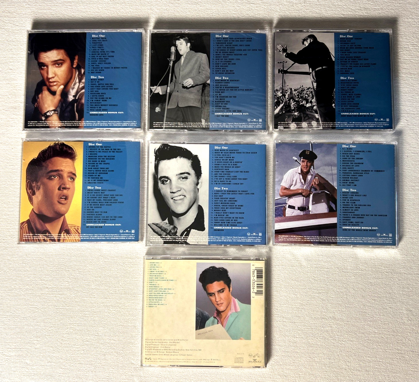 7 Elvis Presley CDs (6 Time Life Dbl + Sings Leibert & Stoller) Total 13 Discs!