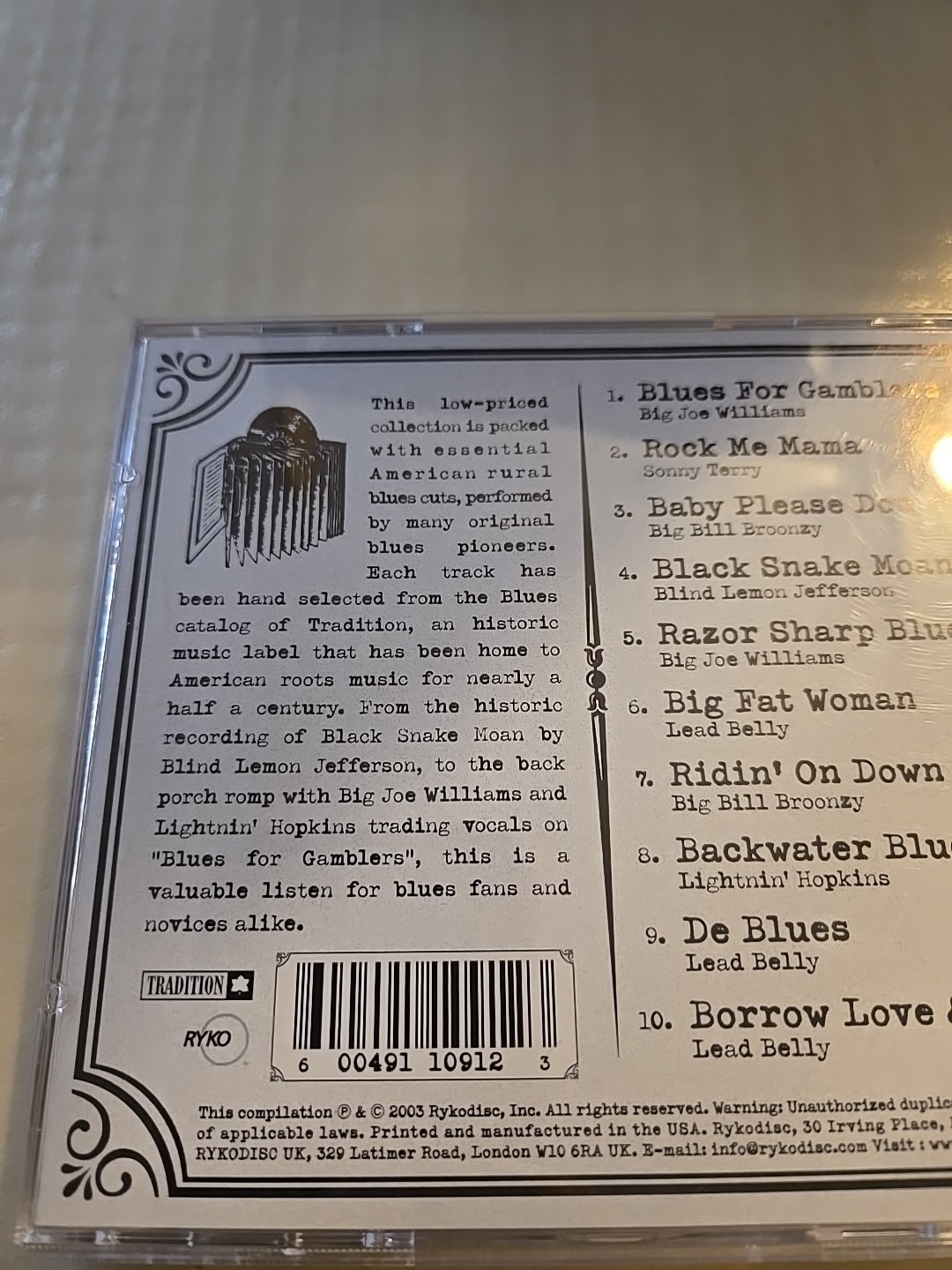 The Original Blues by Various Artists (CD, Sep-2003, Tradition)