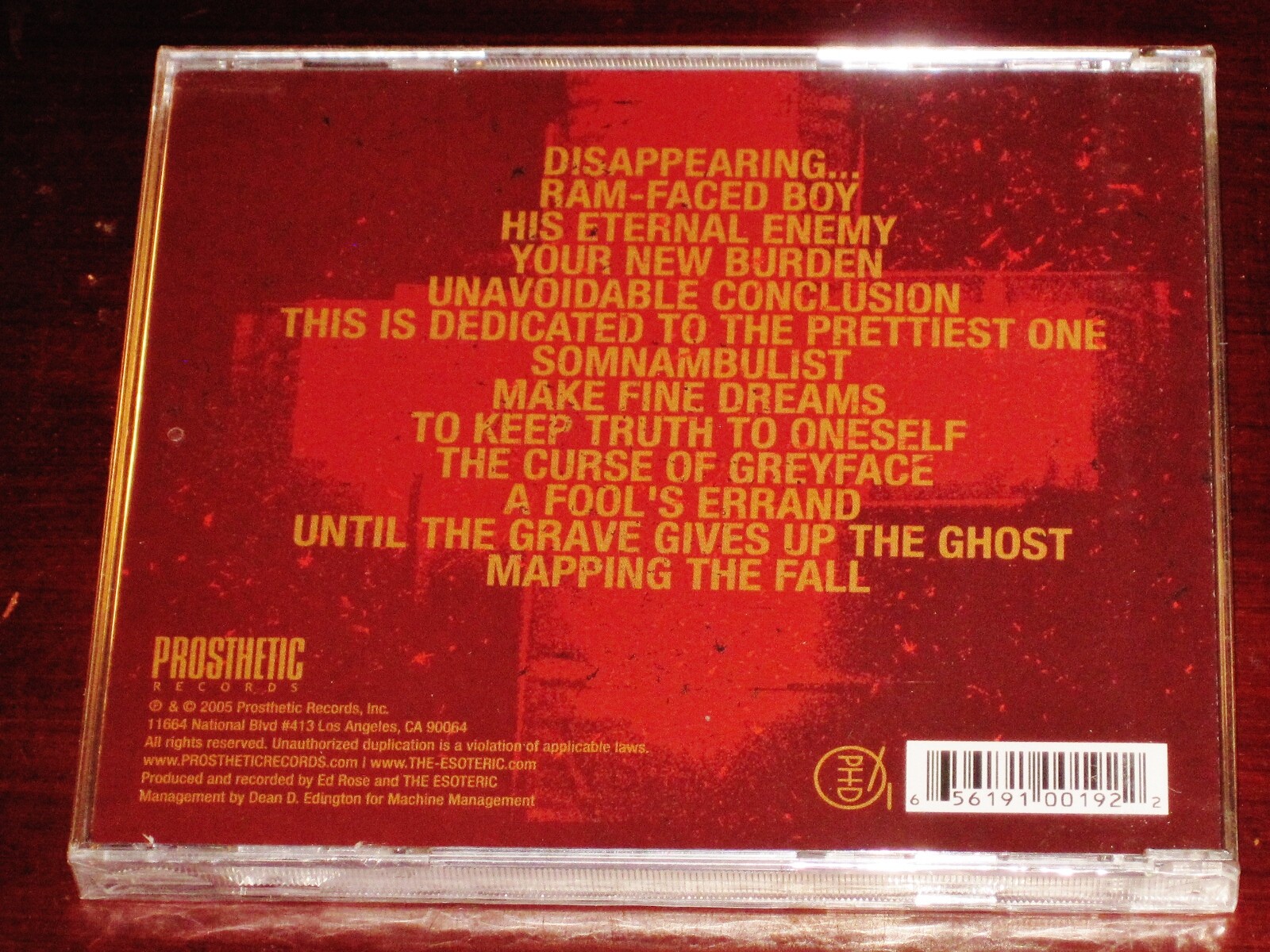 The Esoteric: With The Sureness Of Sleepwalking CD 2005 Prosthetic Recs USA NEW