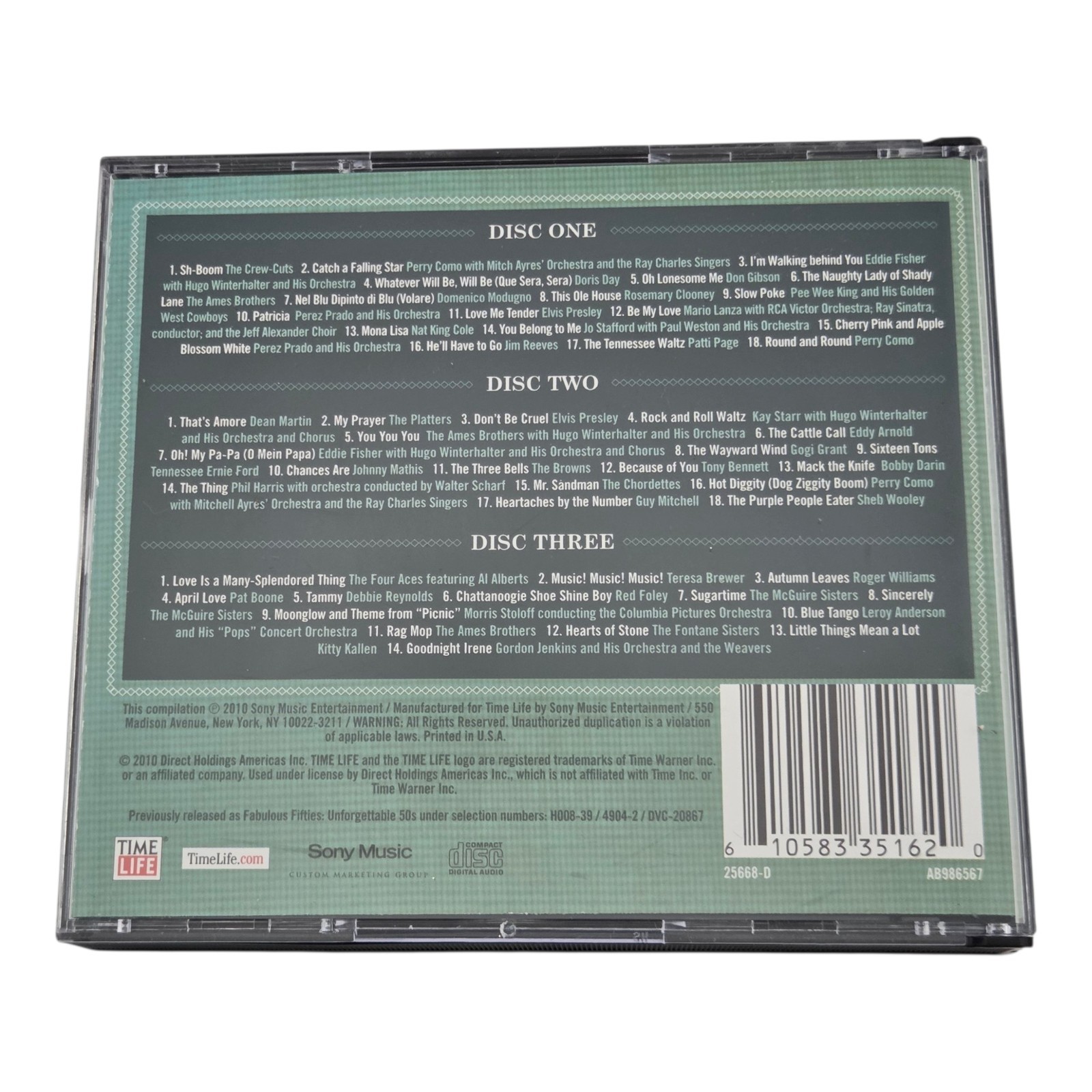 Golden Age of Pop Time-Life 10-Disc Music Box Set 2010 Jewel Cases with Box