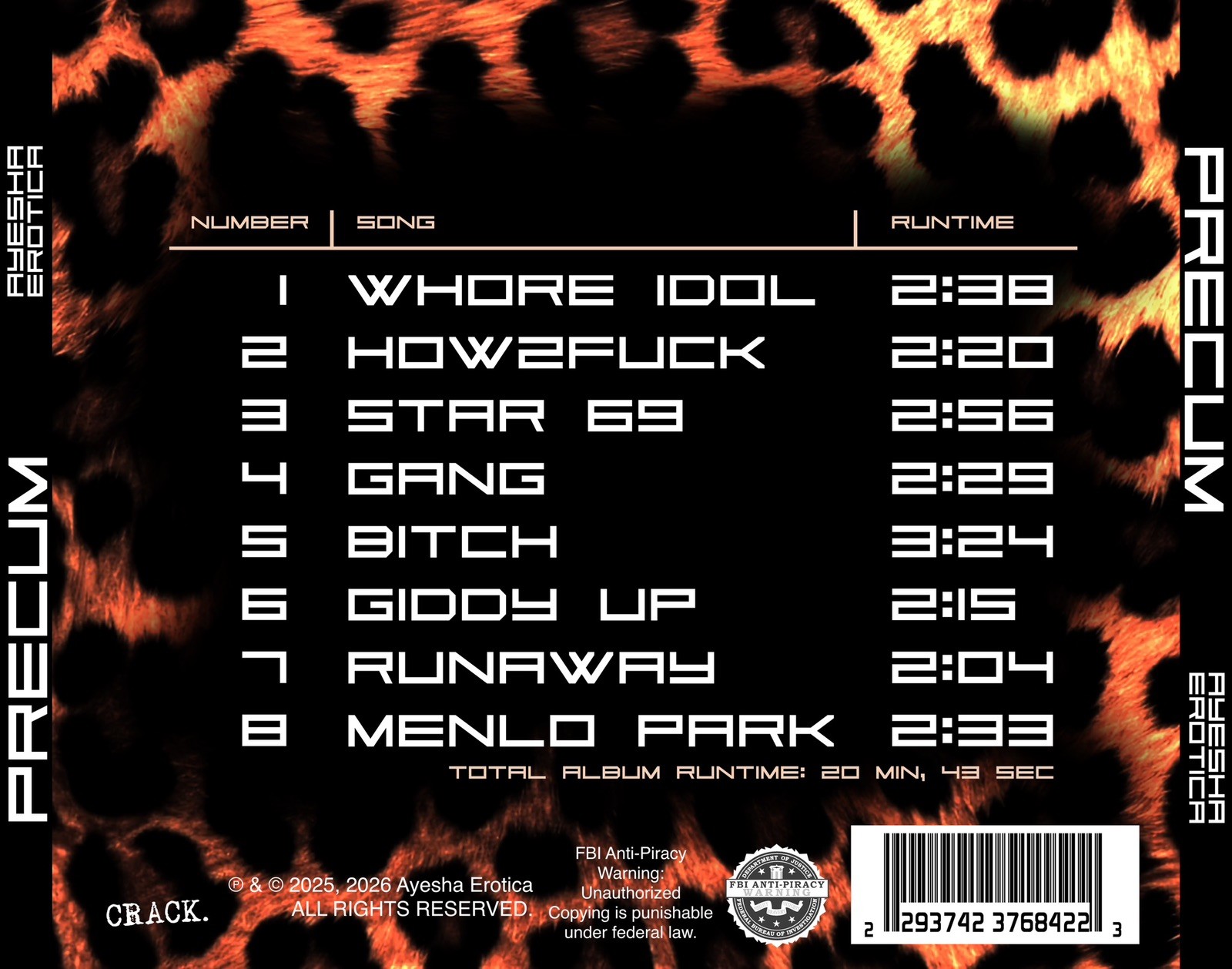 Ayesha Erotica - PRECUM (New CD)
