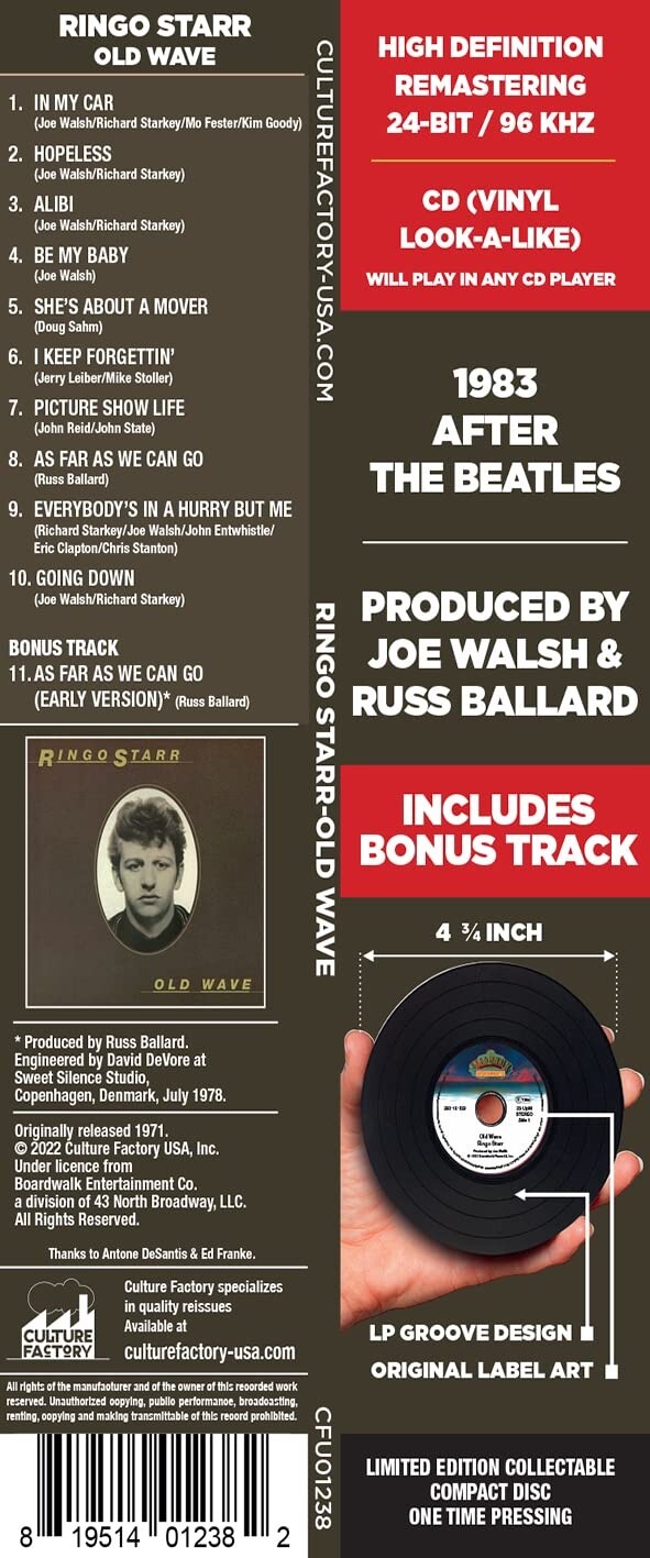 Old Wave [Limited Ed] by Ringo Starr (CD, 2022, Culture Factory) *NEW* FREE Ship
