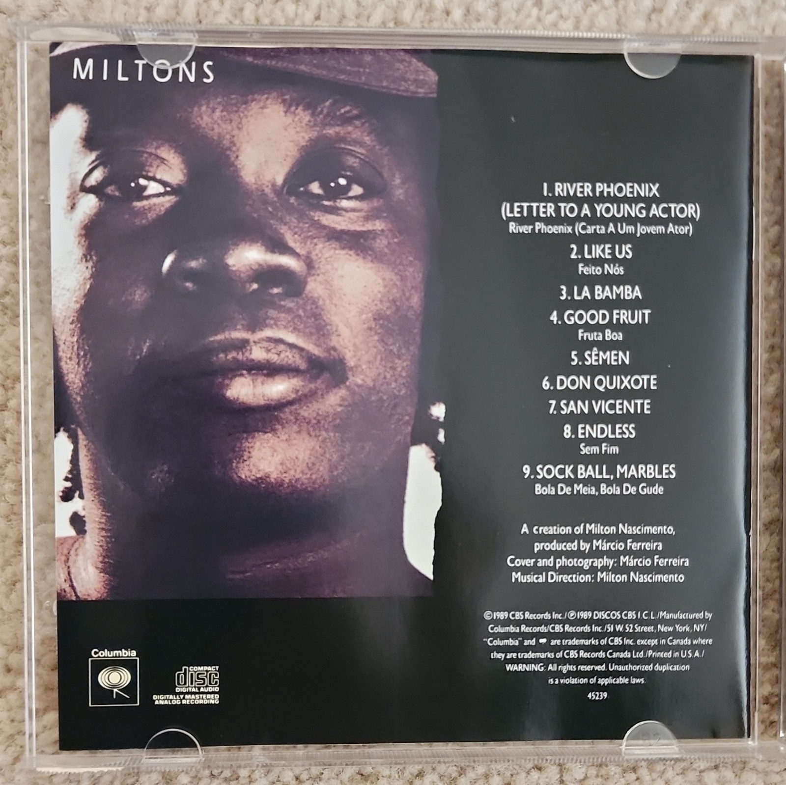 Milton Nascimento Miltons Brazilian CD (Columbia) 1988 CK 45239