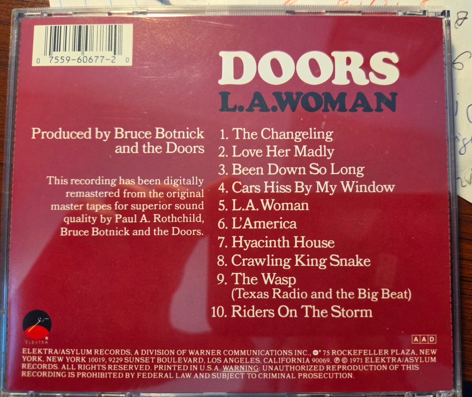 L.A. Woman by The Doors (CD, Mar-1993, DCC Compact Classics)