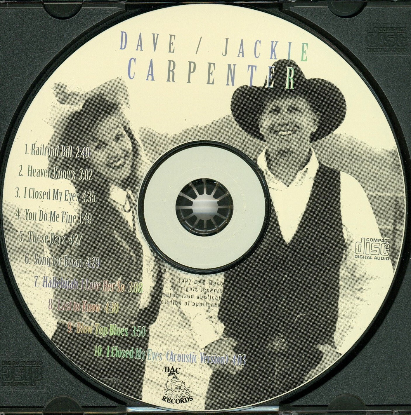 Brother & Sister by Dave & Jackie Carpenter (CD, 1997, DAC Records) *VERY GOOD*