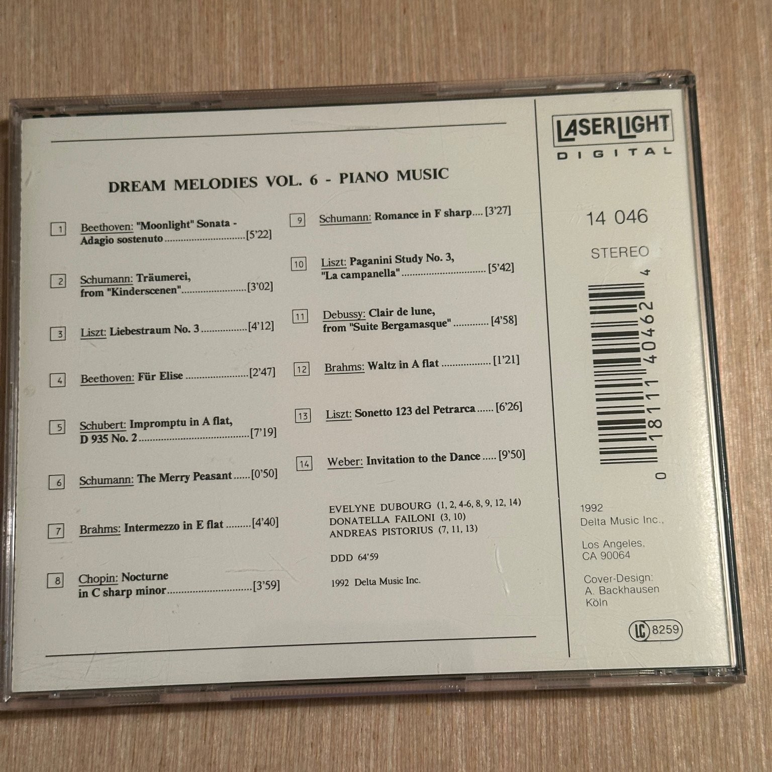 Dream Melodies Vol. 6 Piano Music CD 1992 Classical LaserLight Digital
