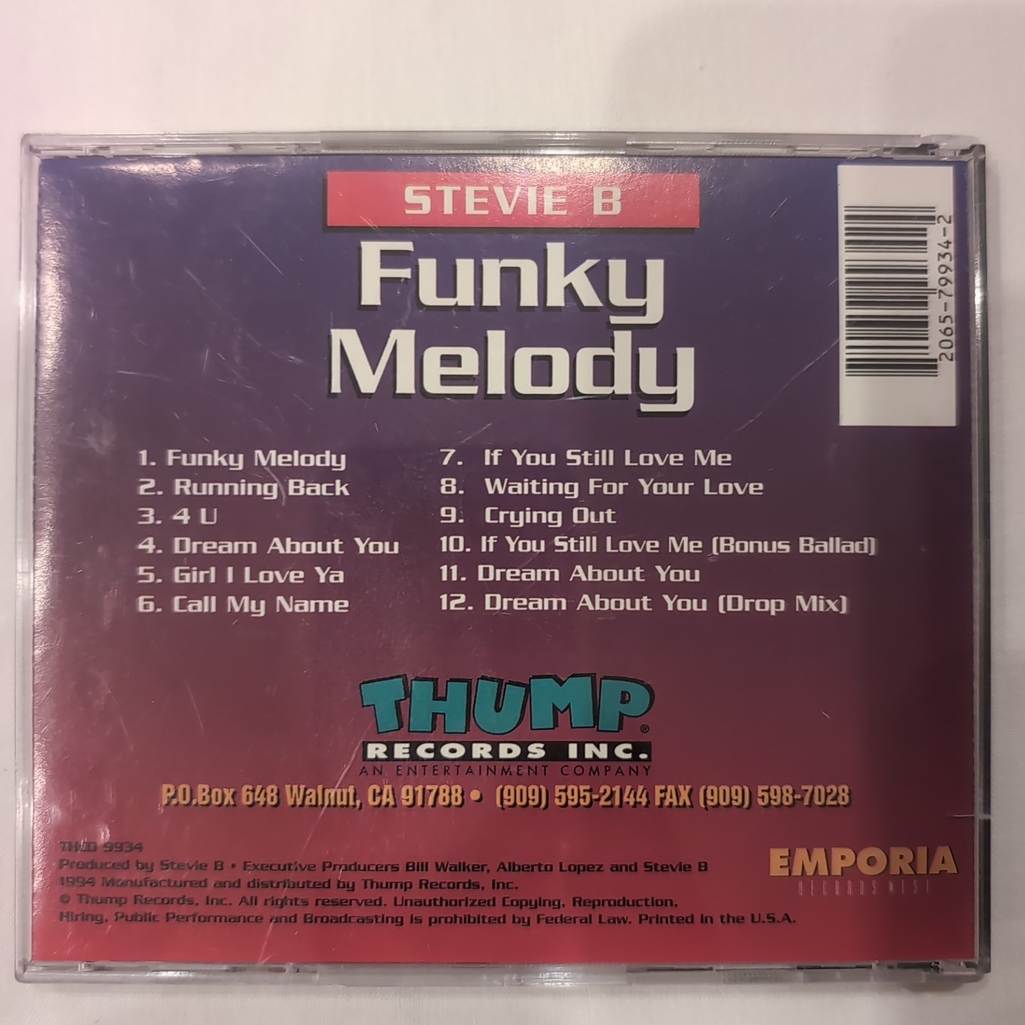 Funky Melody by Stevie B (CD, Nov-1997, Thump Records)