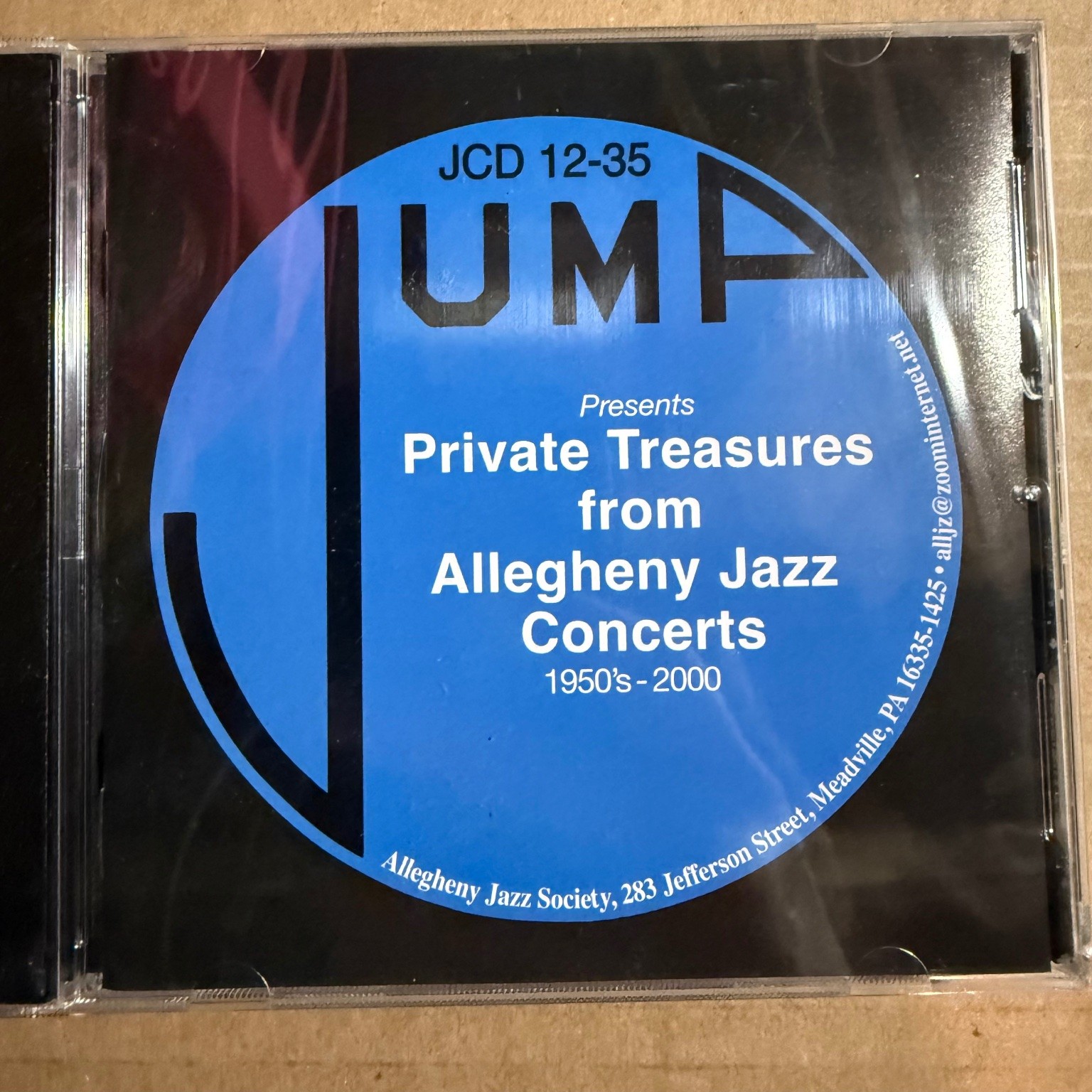 Allegheny Jazz Society – Private Treasures Jazz CD 1950s-2000 Jump Records