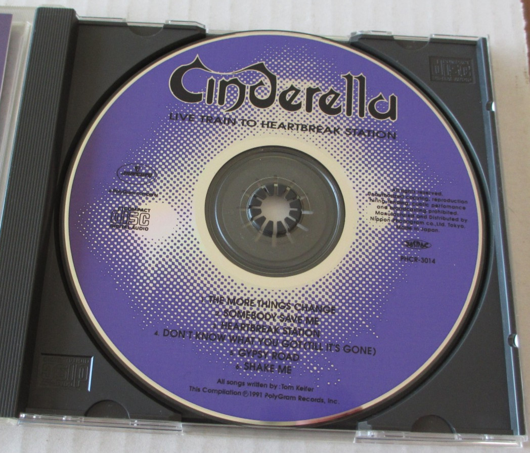 CINDERELLA- LIVE TRAIN TO HEARTBREAK STATION CD JAPAN ONLY 1991 80s HAIR METAL