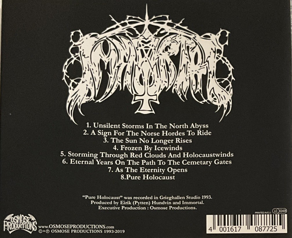 Immortal - Pure Holocaust CD 2019 Osmose Productions – OPCD019 *FR