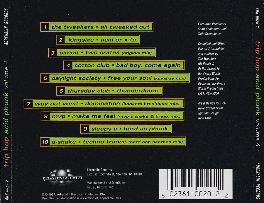 TRIP HOP ACID PHUNK (3) CDs Volumes One + Three + Four FREE SHIPPING