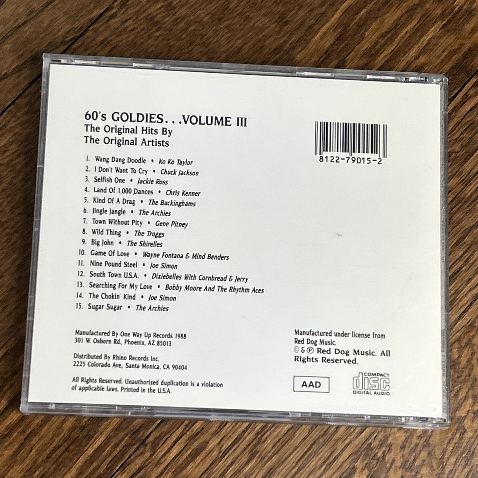 60's GOLDIES VOL.3 - VARIOUS CD-Free Shipping after Purchase of 1st CD