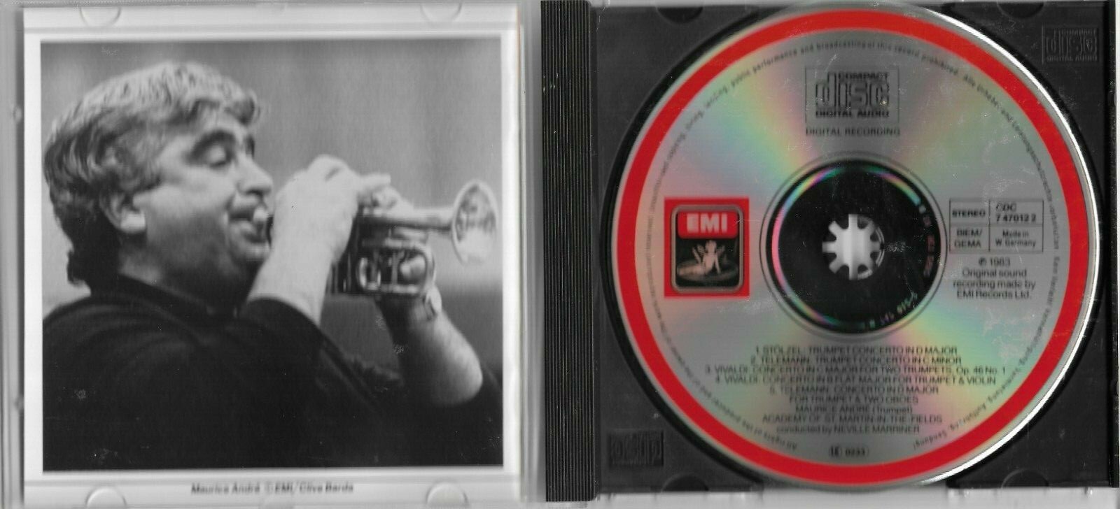 Stolzel/Telemann/Vivaldi: Trompeten Konzerte: Andre (CD, 1983, EMI, Import) RARE