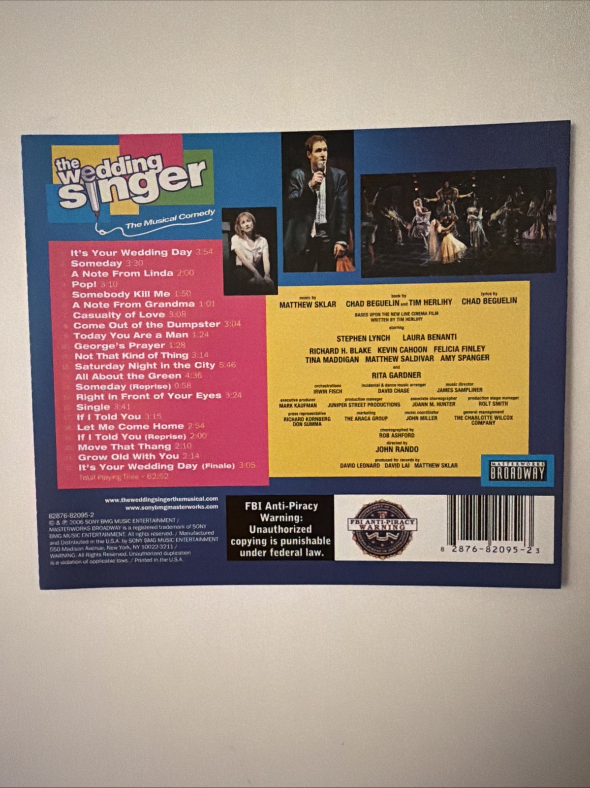 The Wedding Singer (2006 Original Broadway Cast) - CD and Cover Art Only