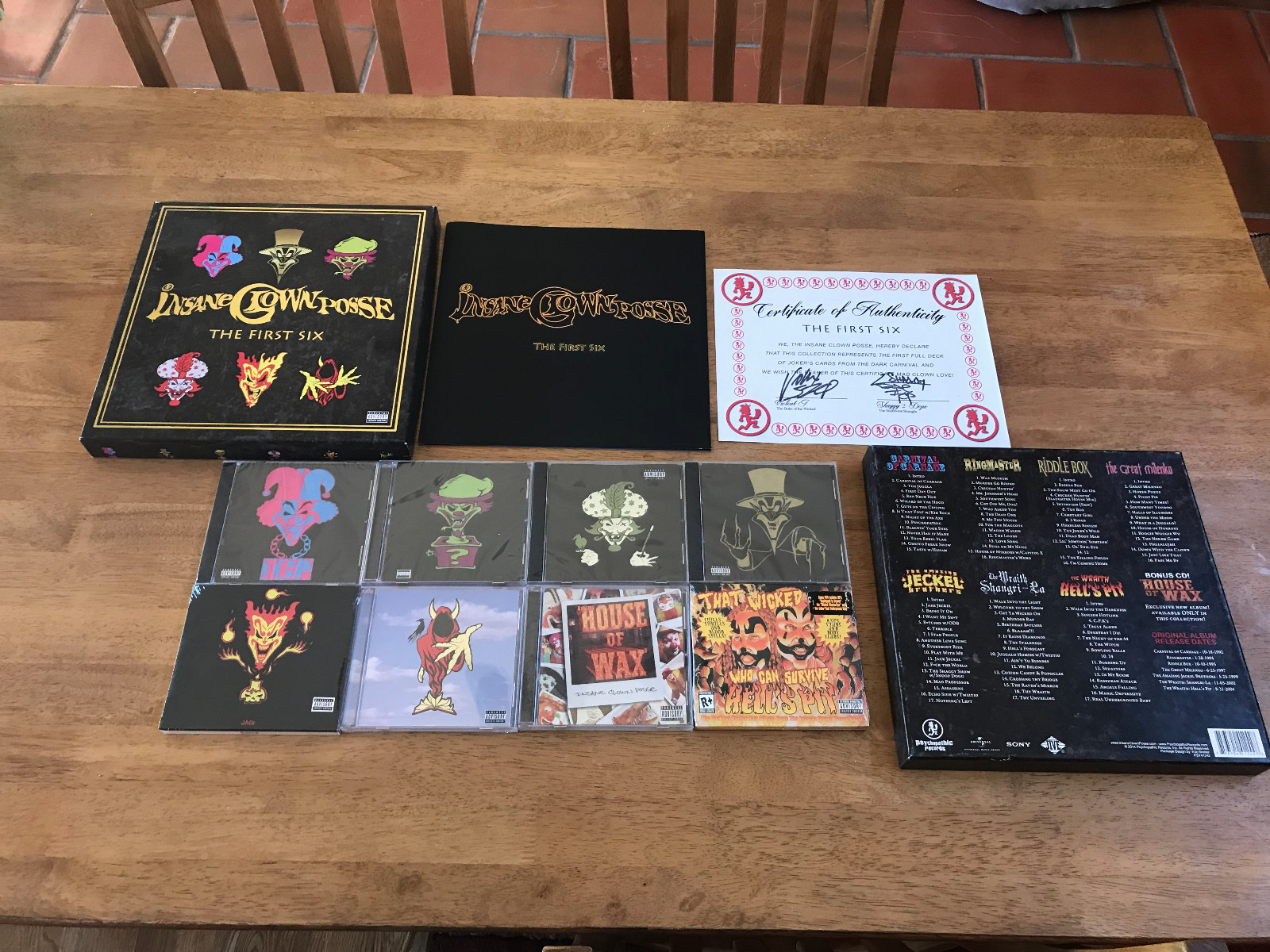 INSANE CLOWN POSSE FIRST 6 BOX SET NEW SEALED GREAT FOR COLLECTOR'S  CD/DVD