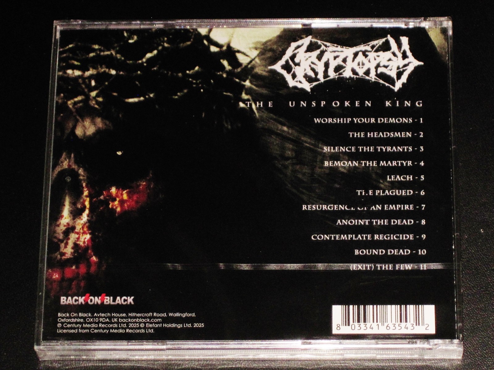 Cryptopsy: The Unspoken King CD 2025 Reissue Back On Black UK BOBV1226CD JC NEW