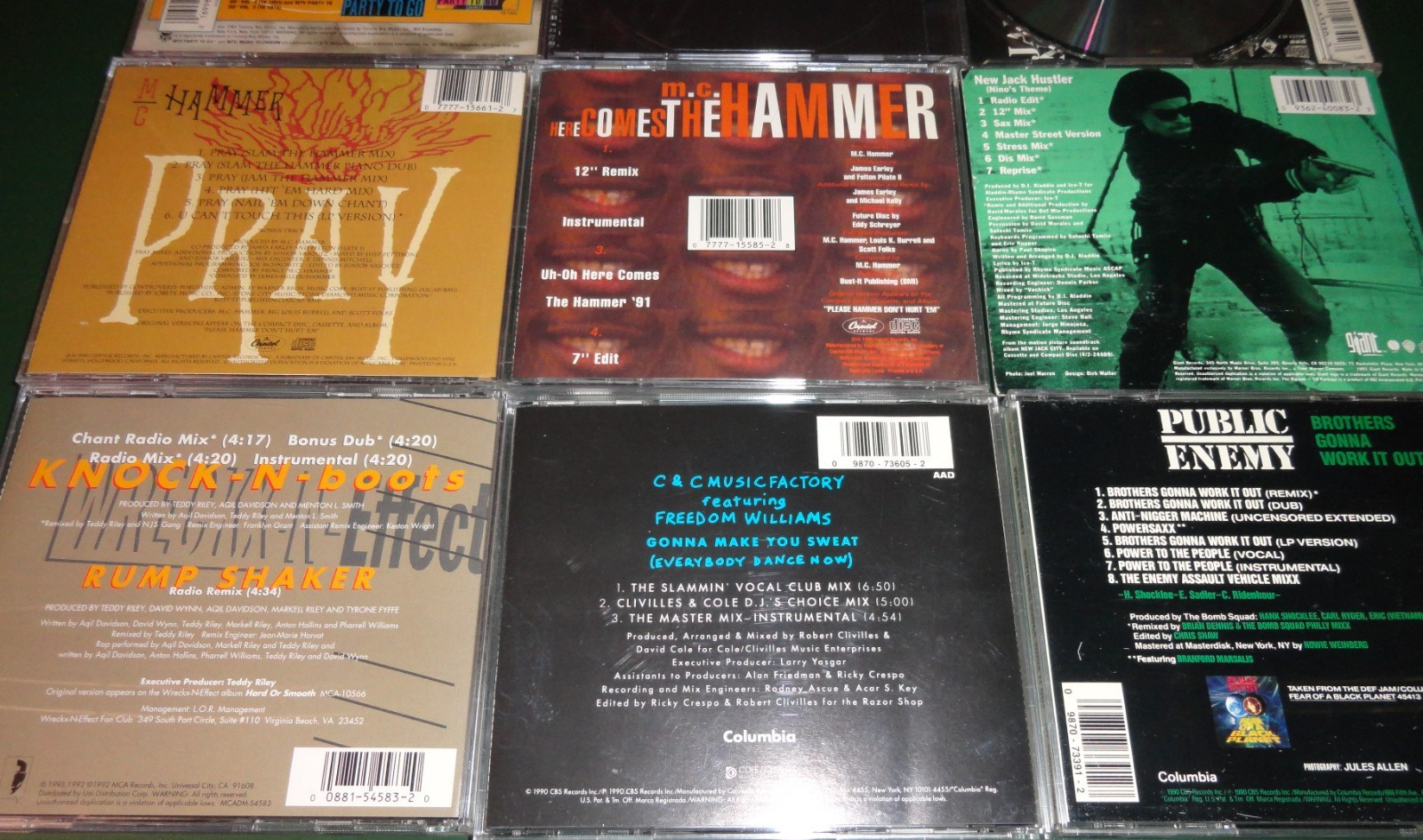 26 Retro Remix Cd singles (Janet Jackson, Public Enemy, Madonna, Color Me Badd)