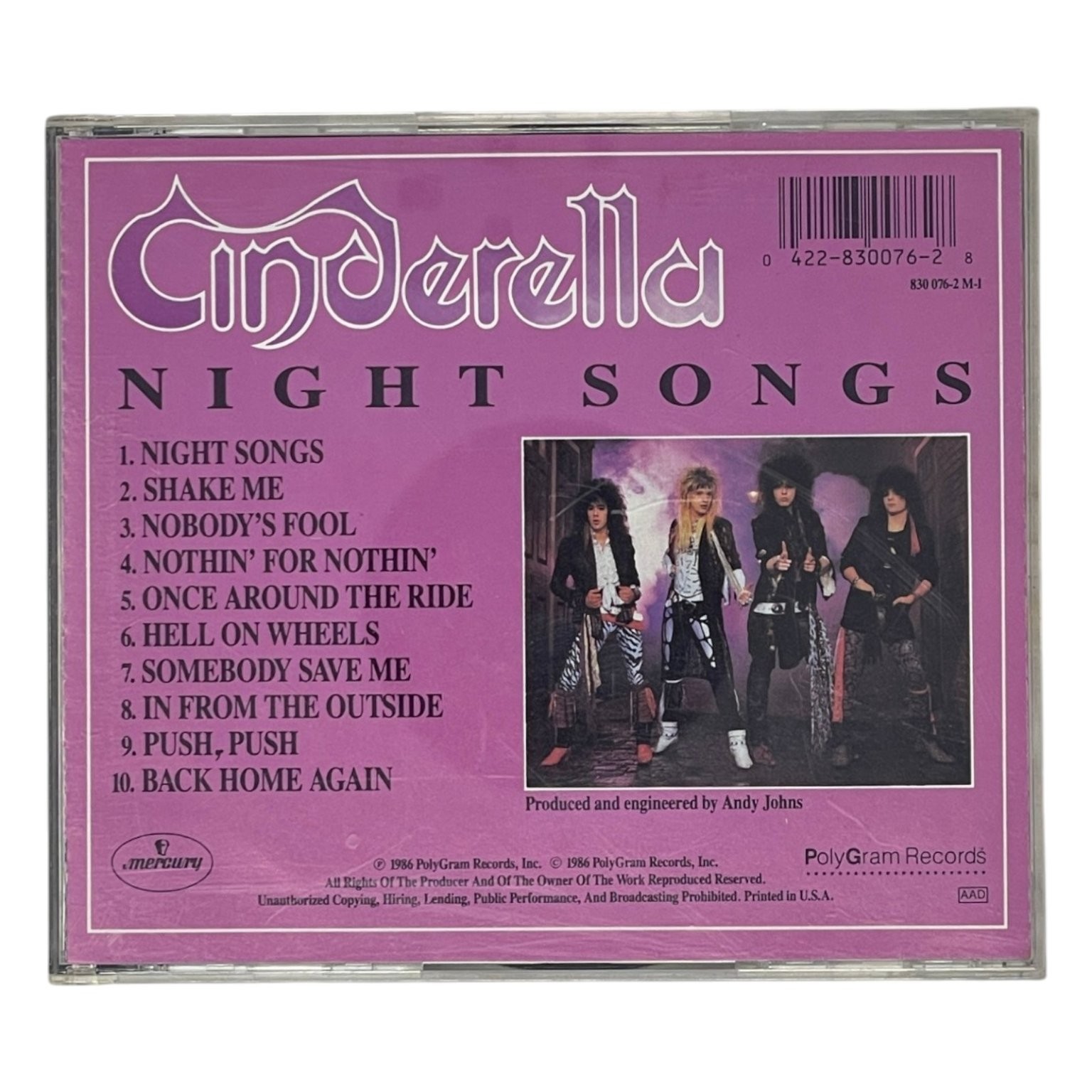 Cinderella – Night Songs CD 1986 Hard Rock Glam Metal Mercury