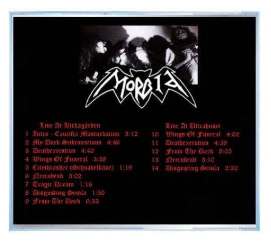 Morbid Live 1987 cd black death metal Venom Mayhem Sodom Bathory Morgoth Grave