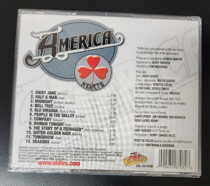 America Hearts CD 1975 2005 Warner Brothers Album CD Remastered