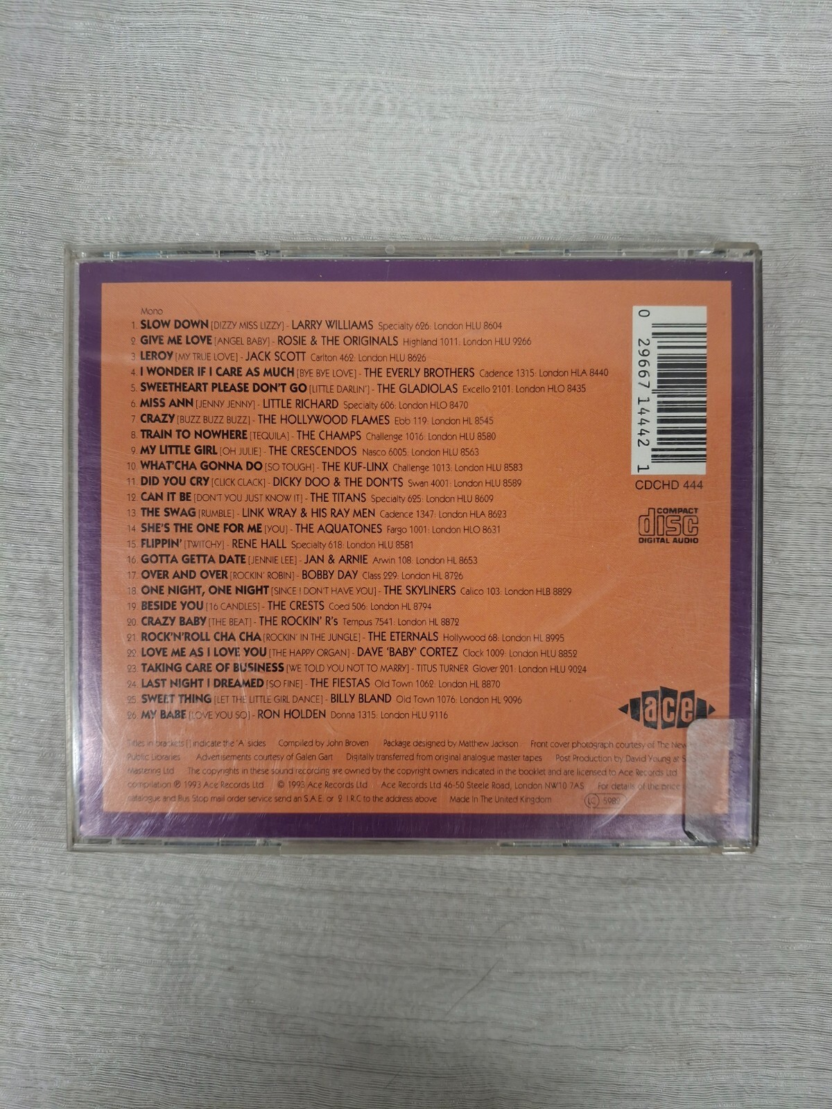 Various Artists - Fabolous Flips 1993 Great B Sides 1950's & 1960's CD V5