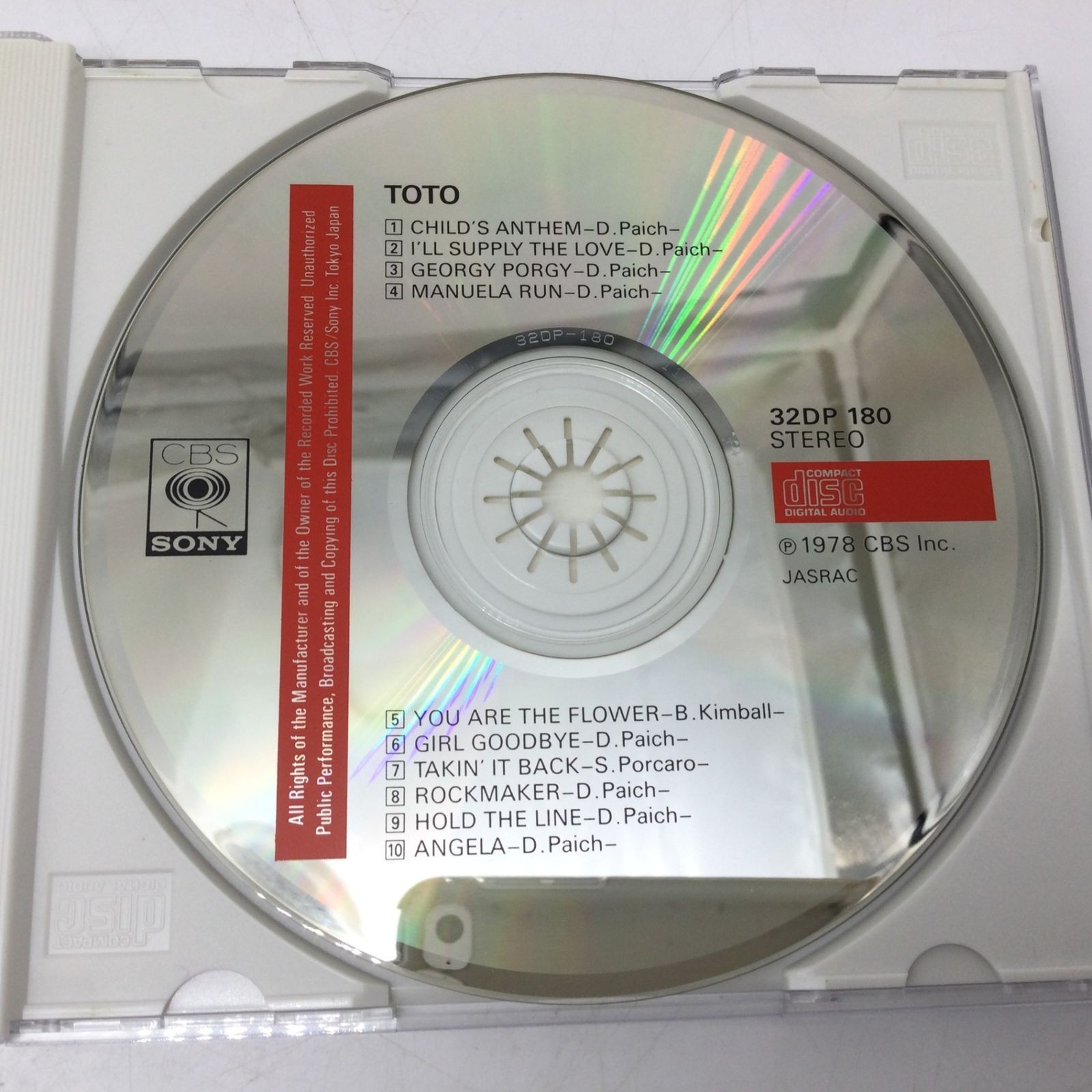 TOTO Debut Album CD 32DP-180 Box Obi Unopened Sealed Japan