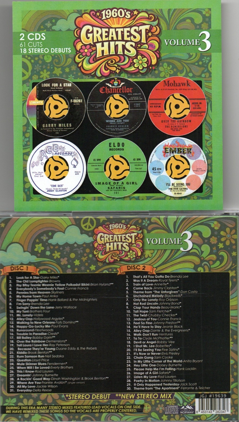 1960s GREATEST HITS VOL. 3-2 CDs-61 CUTS-18 STEREO DEBUTS BRAND NEW!