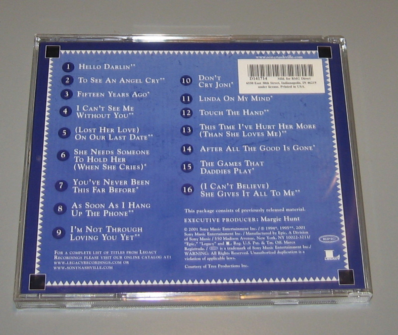 Conway Twitty - 16 Biggest Hits (CD, 2001, Epic/Legacy) Country