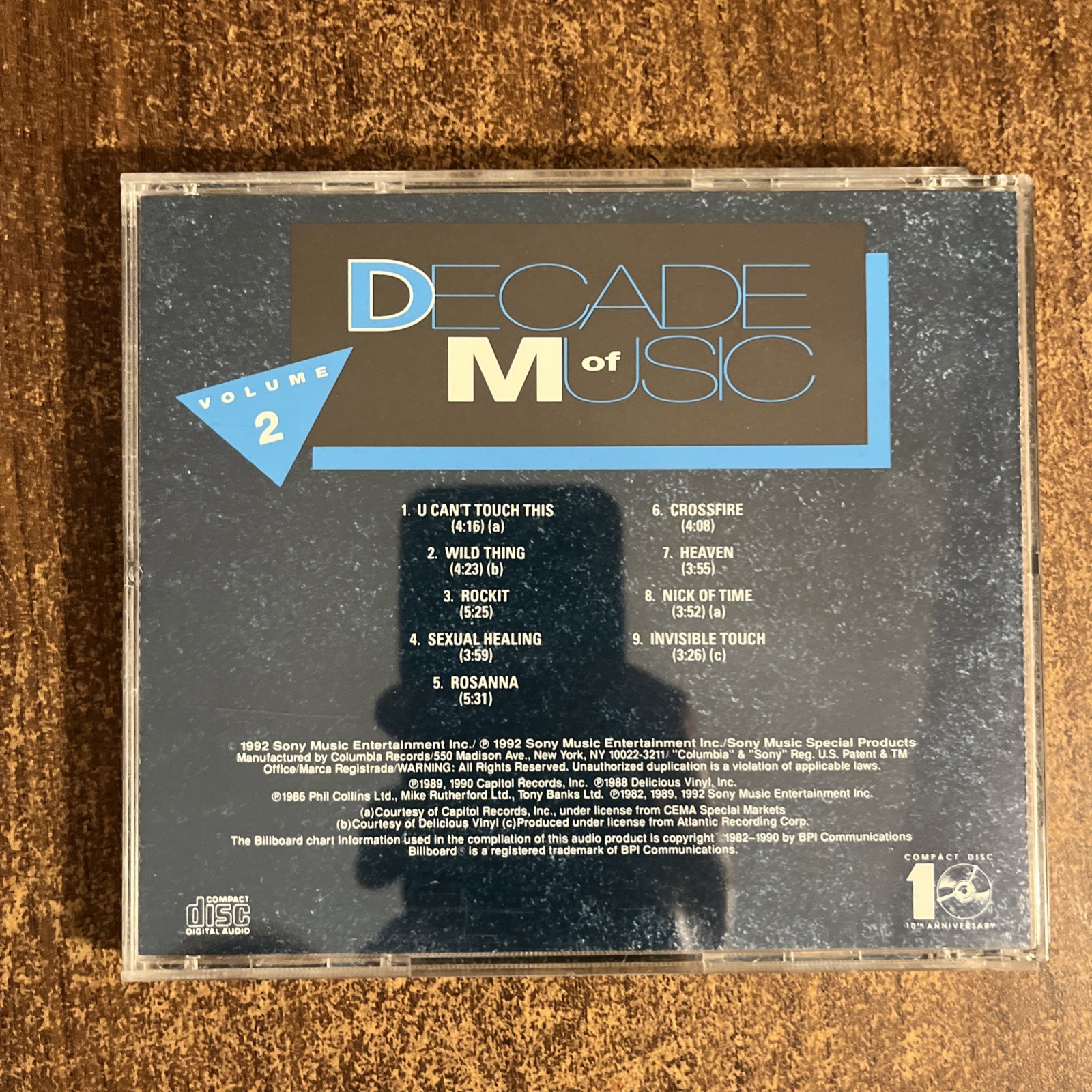 Decade of Music Volume 2 Sony Billboard CD