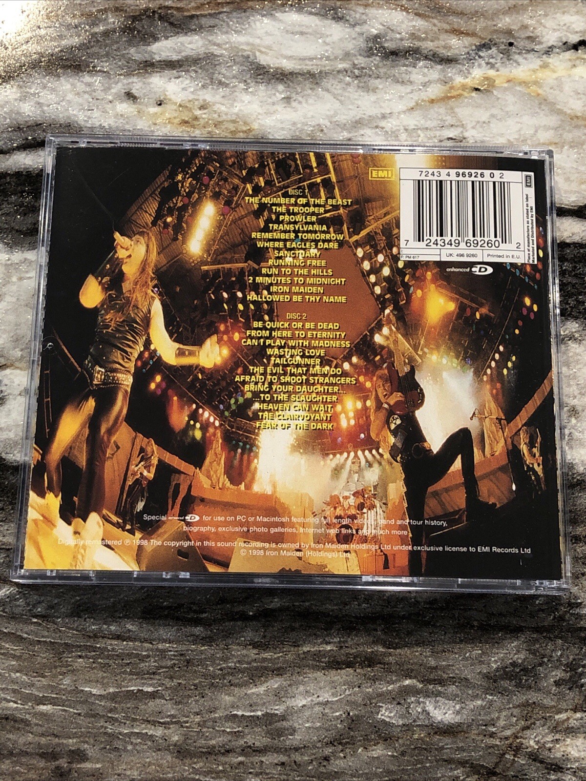 Iron Maiden A Real Live Dead One 1998 CD 2 Disc Set EMI UK EU Perfect Like New