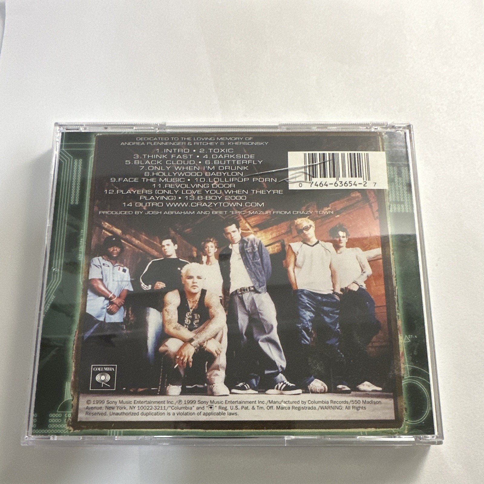 Crazy Town The Gift of Game CD 1999 Columbia CK 63654 Parental Advisory
