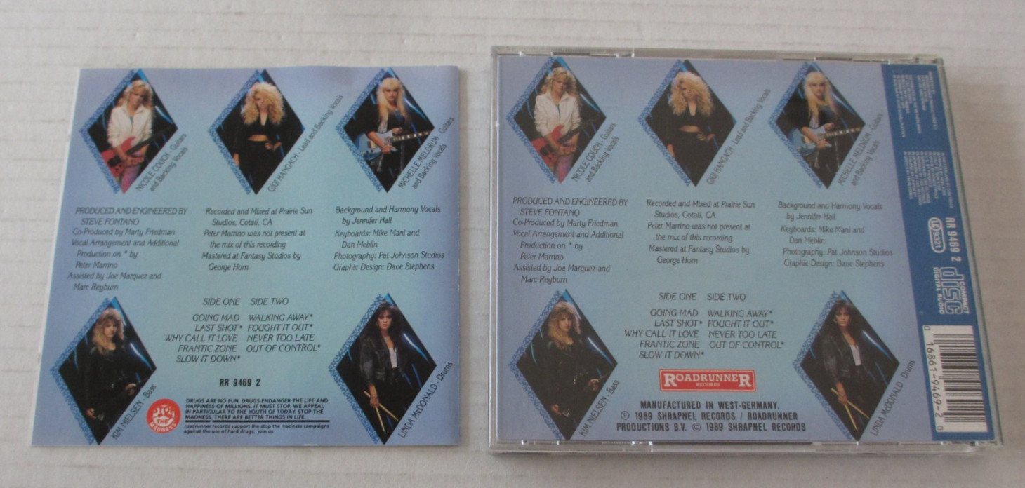 PHANTOM BLUE- SELF-TITLED DEBUT CD 1989 80s HAIR METAL GLAM ROCK GIRL BAND RARE!