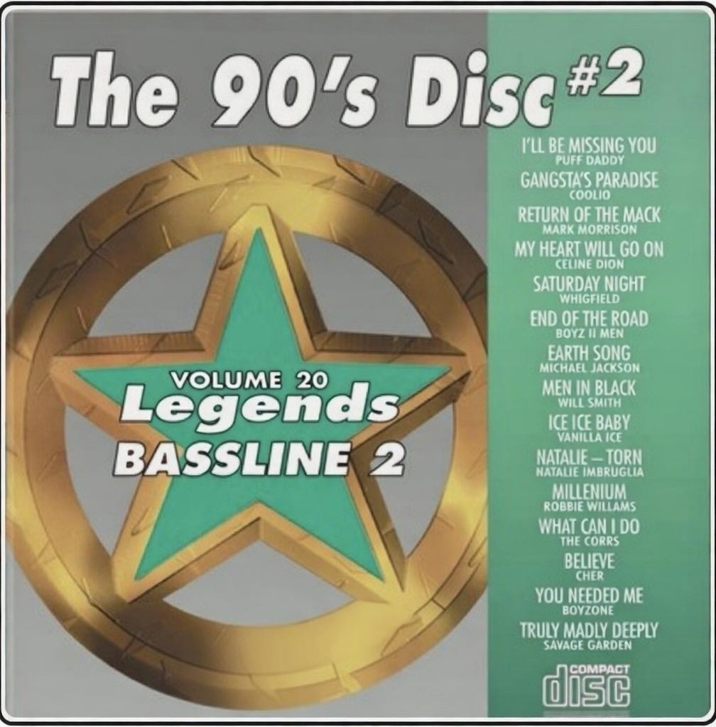 LEGENDS KARAOKE BASSLINE 90’S DISC VOL 2 #20 CDG MUSIC CD+G R&B RAP POP OLDIES